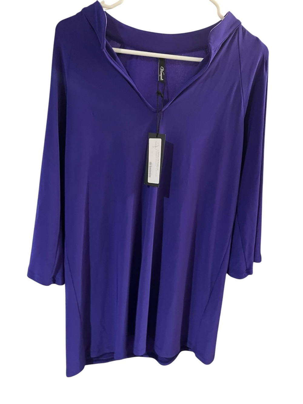 Draped V-Neck Tunic Top in Deep Purple - Unbranded XS / S NWT LSU Purple